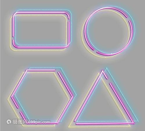 霓虹邊框 幾何層次下的光影藝術